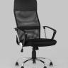 Компьютерное кресло TopChairs Benefit офисное черное, обивка из сочетания экокожи, сетки и текстиля, механизм качани в Ставрополе