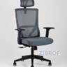 для руководителя TopChairs Local офисное серое обивка сетка ткань крестовина пластик в Ставрополе