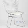 Bertoia хромированный металл с белой подушкой из экокожи в Ставрополе