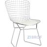 Bertoia хромированный металл с белой подушкой из экокожи в Ставрополе