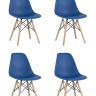 Стул Eames DSW синий пластиковый, сталь, натуральный массив бука, 4 шт. в Ставрополе