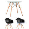 Eames стол стеклянный D80, 2 стула Eames DAW черные в Ставрополе