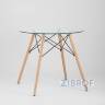 Eames стол стеклянный D80, 2 стула Eames DAW черные в Ставрополе