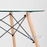 Eames стол стеклянный D80, 2 стула Eames DAW черные в Ставрополе