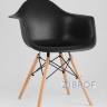 Eames стол стеклянный D80, 2 стула Eames DAW черные в Ставрополе