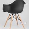 Eames стол стеклянный D80, 2 стула Eames DAW черные в Ставрополе