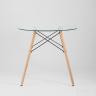 Стол обеденный EAMES DSW стеклянный, диаметр 80 см в Ставрополе