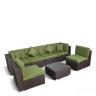 Плетеный модульный диван YR822BG Brown/Green в Ставрополе