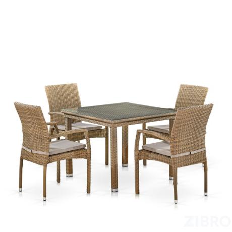 Комплект плетеной мебели T257B/Y379B-W65 Light Brown (4+1) в Ставрополе