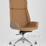 Компьютерное кресло TopChairs Crown офисное для руководителя коричневое, обивка экокожа, металлический каркас в Ставрополе