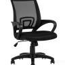 Компьютерное кресло TopChairs Simple офисное черное в обивке из текстиля с сеткой, механизм качания Top Gun в Ставрополе