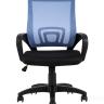 Компьютерное кресло TopChairs Simple офисное голубое в обивке из текстиля с сеткой, механизм качания Top Gun в Ставрополе