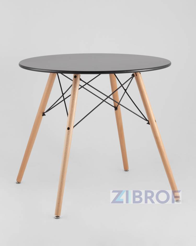 Eames D80 черный, 2 стула Eames DSW белые