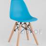 Комплект мебели детский стол Eames белый, диаметр 60 см, 2 стульчика голубой и желтый в Ставрополе
