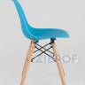 Комплект мебели детский стол Eames белый, диаметр 60 см, 2 стульчика голубой и желтый в Ставрополе
